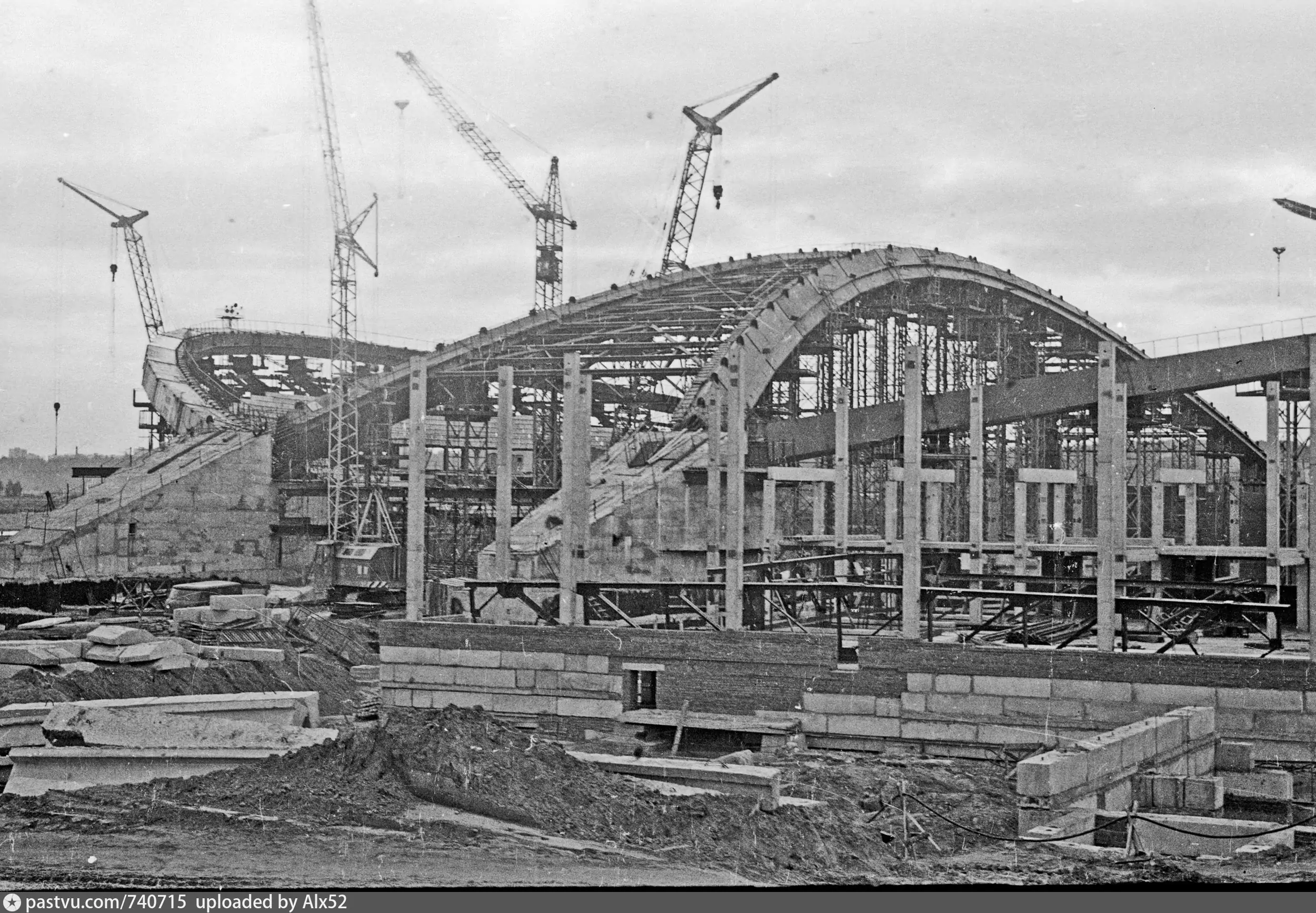 Строительство велотрека Крылатское 1978