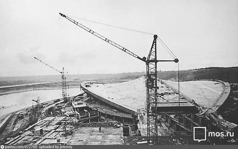 Строительство велотрека Крылатское 1979