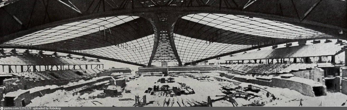 Строительство велотрека Крылатское 1979